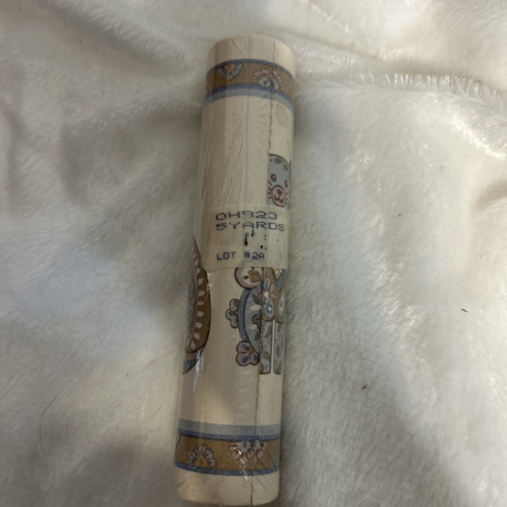 New Vintage 80's Wallpaper Border Kitty Cat Paisley 5 yds x 9" Blue Brown - Picture 3 of 6